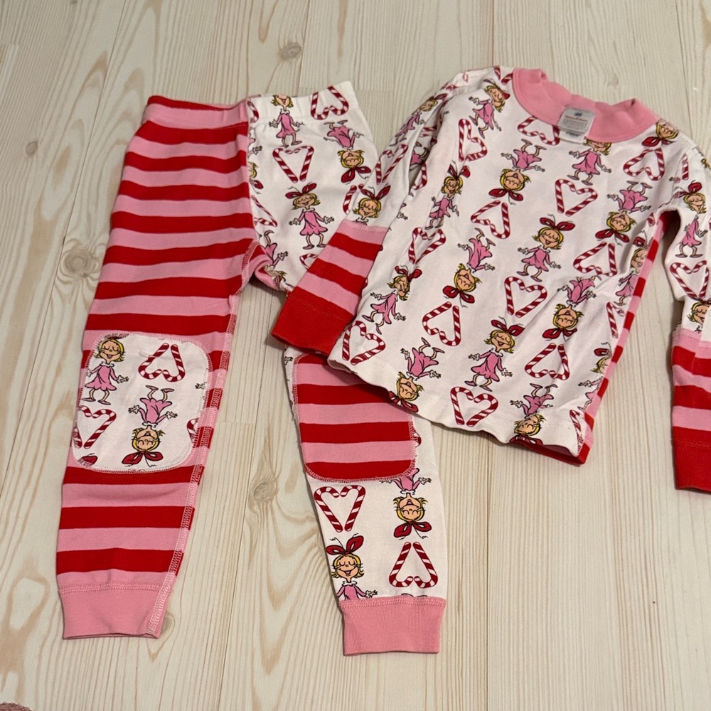 Hanna Andersson Pink & Red Candy Cane Fairy Pajama Set